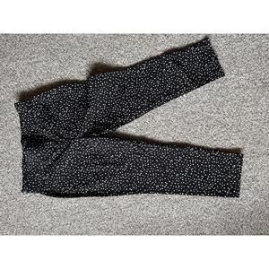 Anne Klein Polka Dot Pull On Cropped Pants Womens Size 8 Stretch Black White